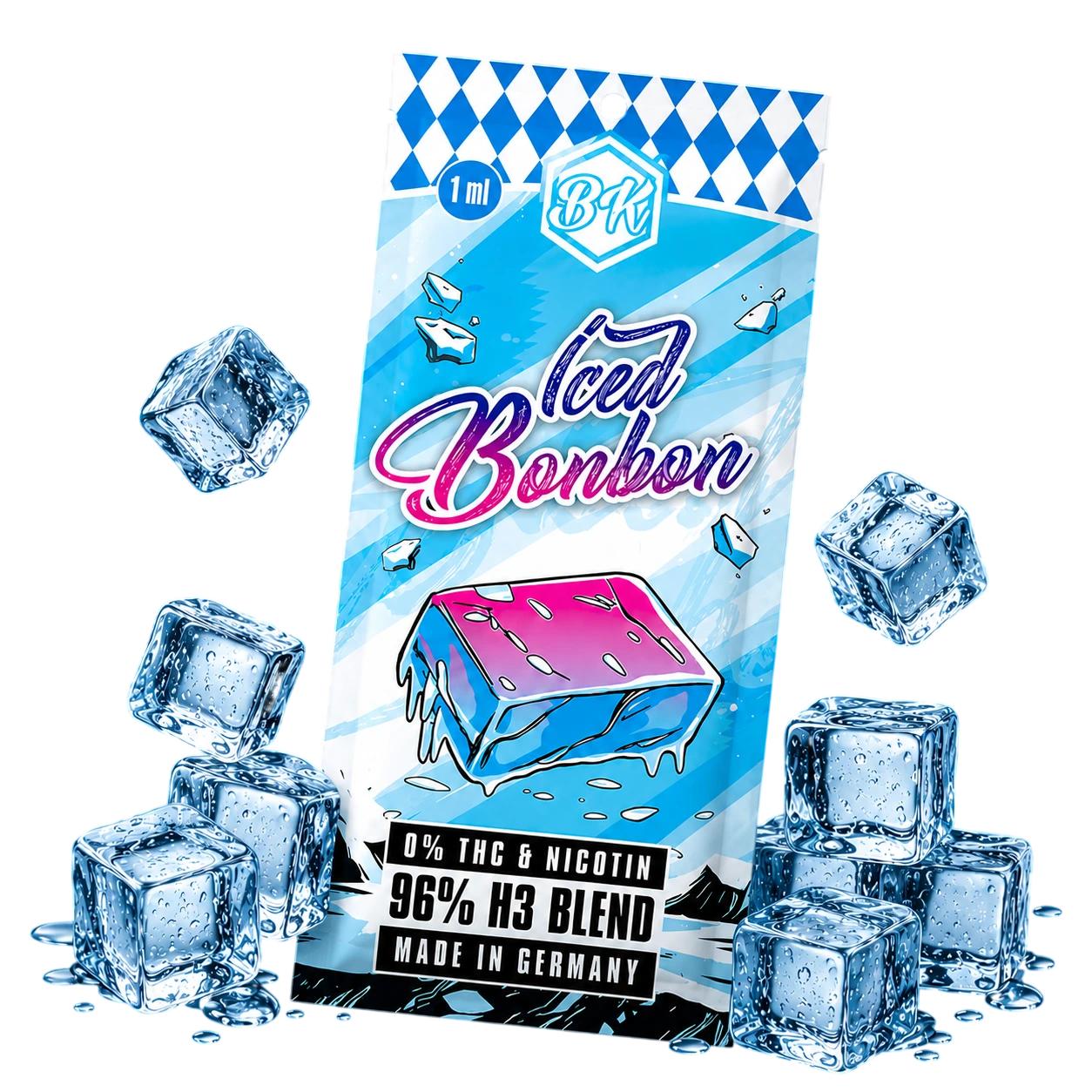 Bavarian Krauts H3 Vapes Iced Bonbon 1ml disposable vape with sweet iced bonbon flavor