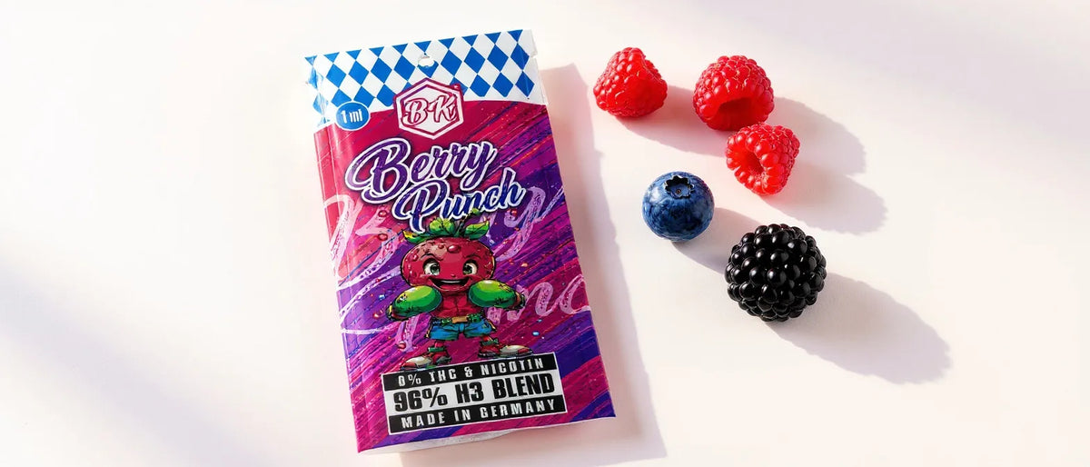 Bavarian Krauts Legalität: Vape-Beutel mit Himbeeren und Brombeere