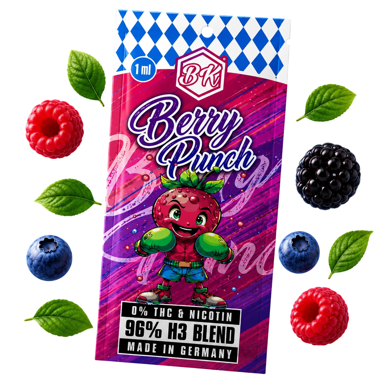 Bavarian Krauts H3 Vapes Berry Punch 1ml disposable vape with berry flavor