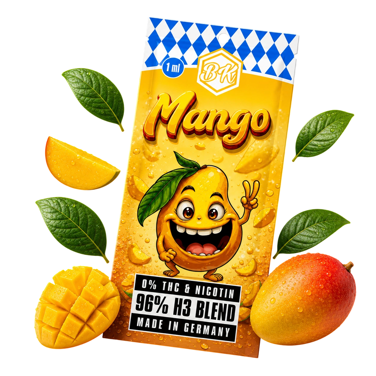 Bavarian Krauts H3 Vapes Mango 1ml disposable vape with tropical mango flavor