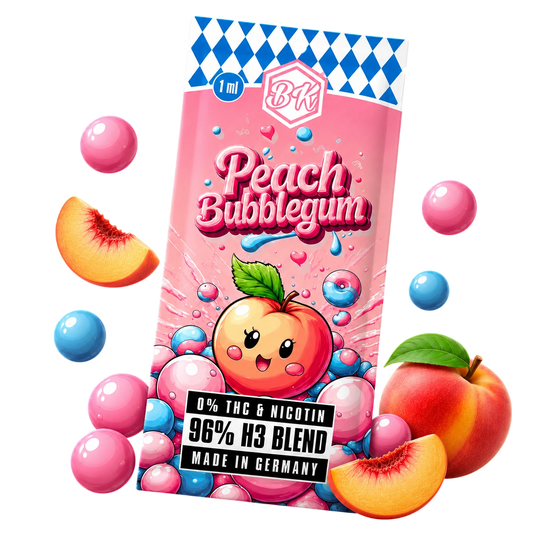 Bavarian Krauts H3 Vapes Peach Bubblegum 1ml disposable vape with peach and bubblegum flavor
