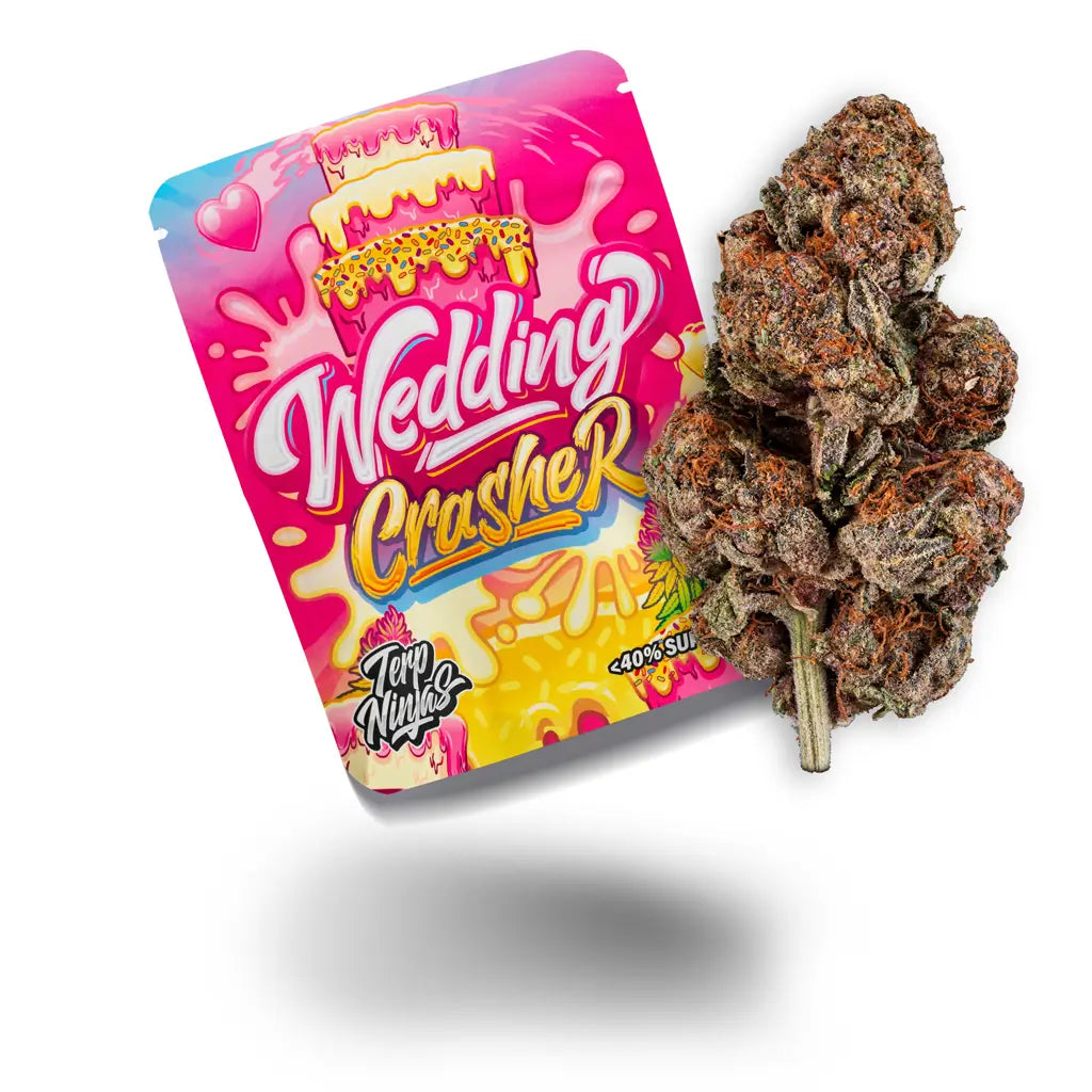 Hanfblüte der Sorte Wedding Crasher in Einzelansicht